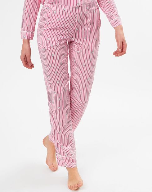 Pantalon de pyjama Foxie rayé fushia